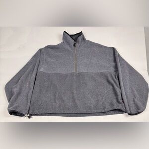 Woolrich Polartec 1/4 Zip Fleece Pullover Long Sleeve Cord Lock Men’s L Gray